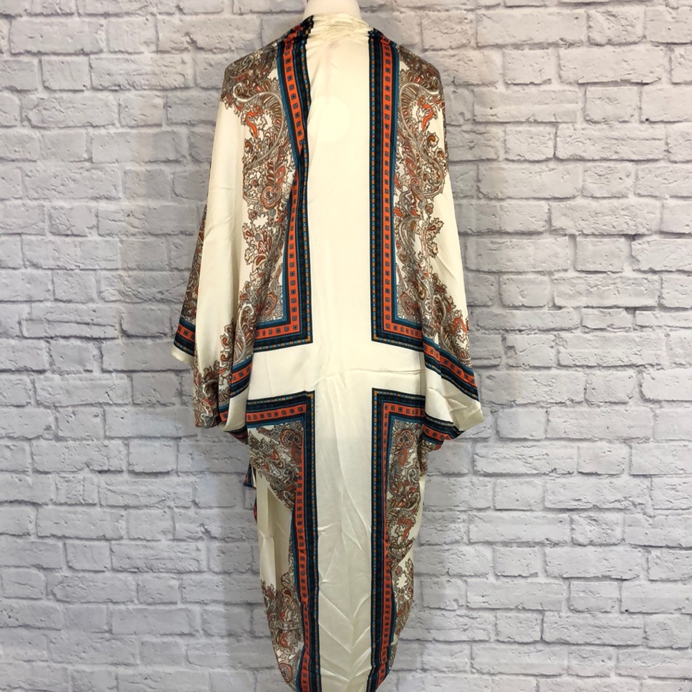 Umgee | Scarf Print Dolman Long Sleeve Kimono - Picture 4 of 8